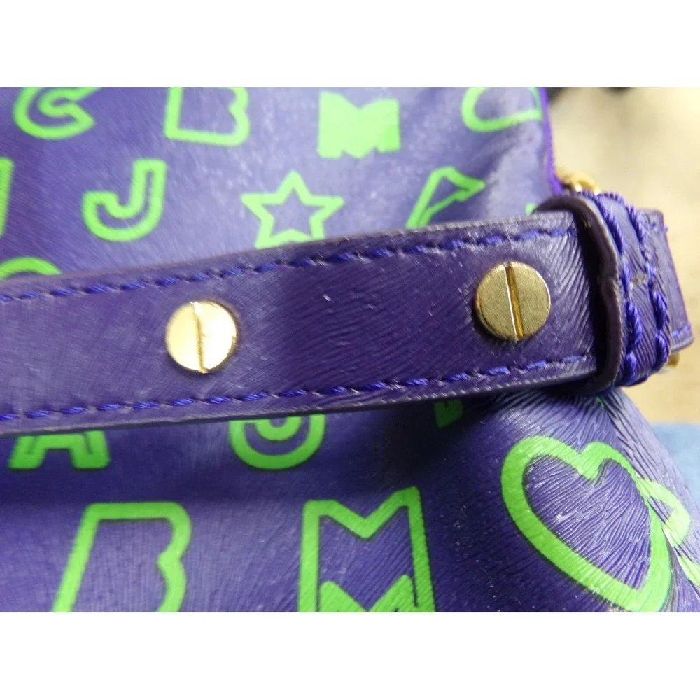 Marc by Marc Jacobs Laptop Carry Bag Shoulder Strap Royal Purple Multi SAMPLE‎